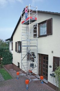 Alugerüst an einem Haus