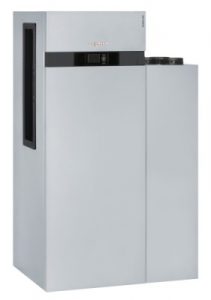 Kompakte Wärmepumpenheizung für energieeffizientes Heizen und Kühlen in Ein- und Mehrfamilienhäusern.