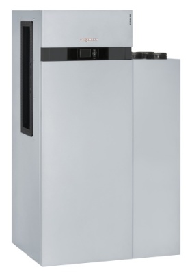 Kompakte Wärmepumpenheizung für energieeffizientes Heizen und Kühlen in Ein- und Mehrfamilienhäusern.