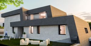 Haus mit Passivhausfenstern