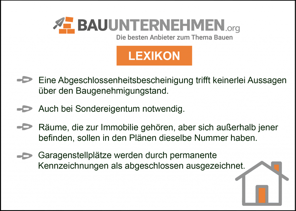 Wichtige Informationen zu Abgeschlossenheitsbescheinigung