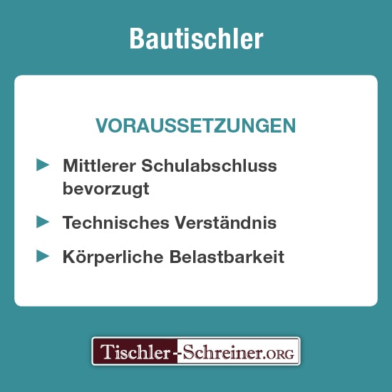 Voraussetzungen für den Beruf Bautischler