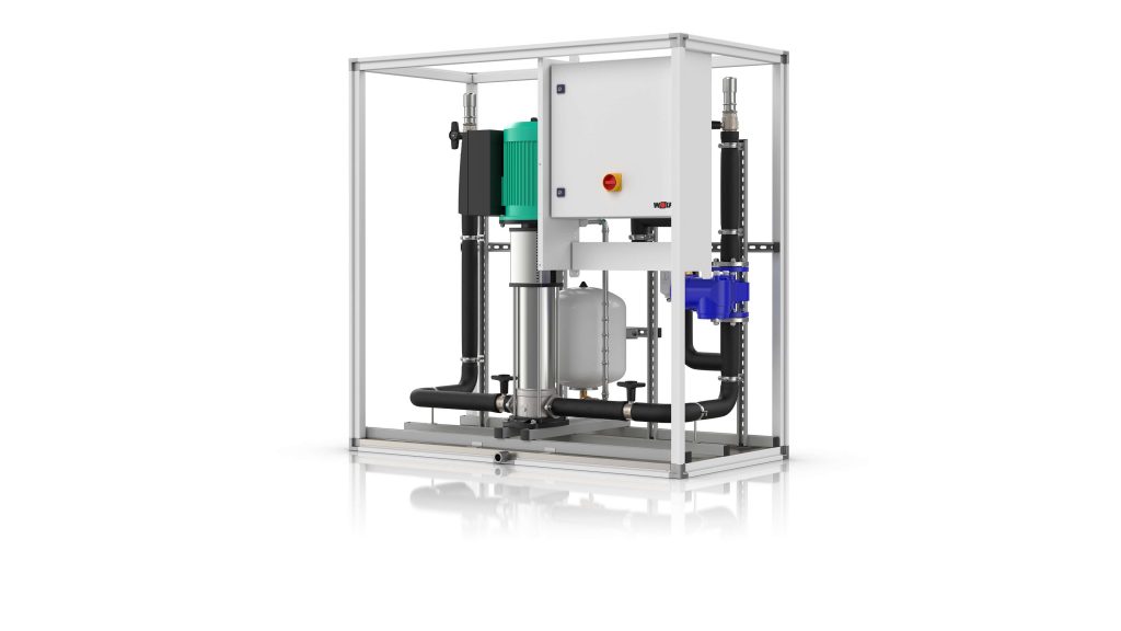 So sieht ein Kreislaufverbundsystem (KVS) mit getrennten Zuluft- und Abluftrohren und einem Wärmetauscher aus.