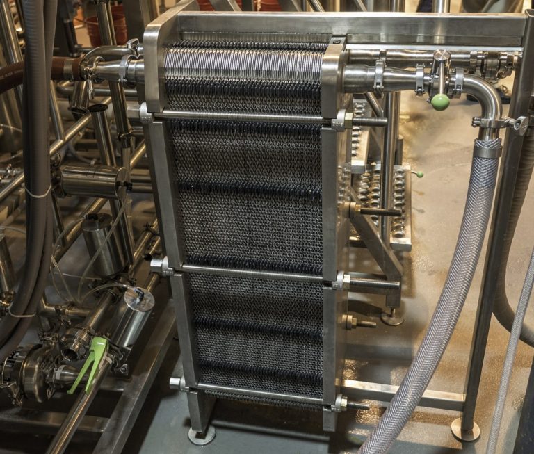 Plattenwärmetauscher in einer Brauerei