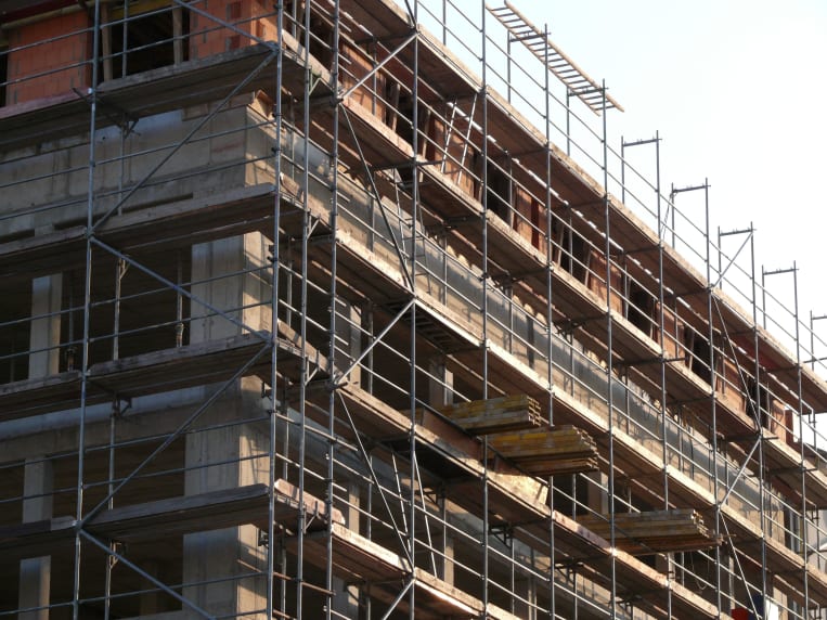 Baugerüst an einem Haus