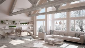 Helles Wohnzimmer mit Panoramafenster