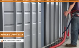 Darstellung eines Blower-Door-Tests