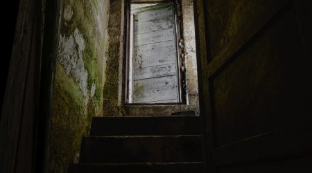 Blick aus einem dunklen Keller