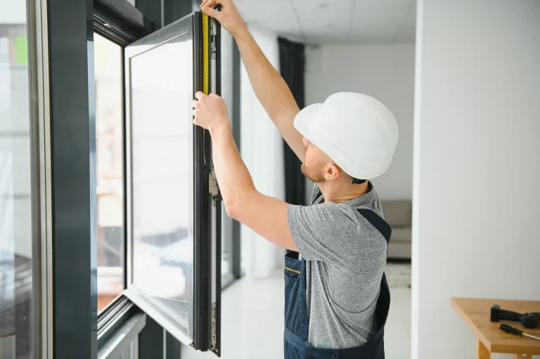 Mann installiert neues Fenster