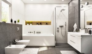 Modernes weißes Badezimmer