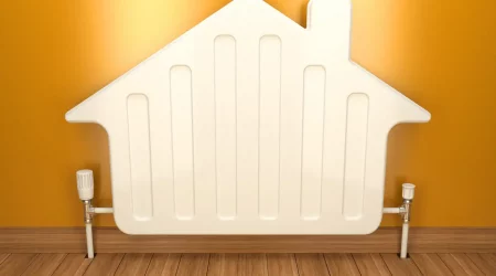 Heizkörper in Form eines Hauses