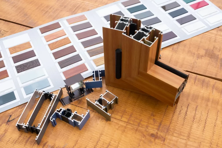 Teile eines Holz Alu Fensters