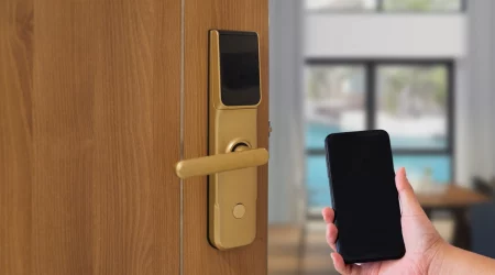 Elektronisches Schloss wird mit Smartphone bedient