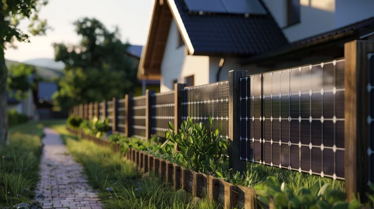 Solarzaun vor einem Haus