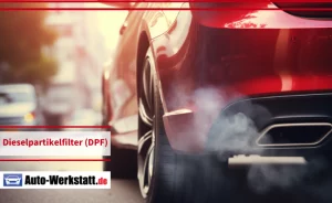 Auto mit rauchendem Auspuff