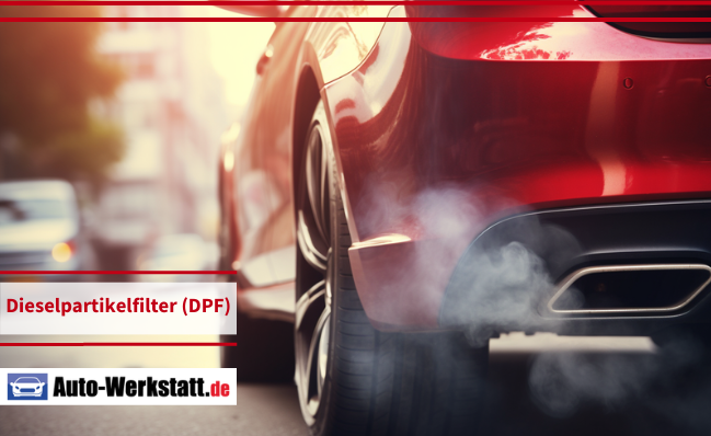 Auto mit rauchendem Auspuff