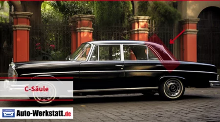 Schwarzer Mercedes mit markierter C-Säule