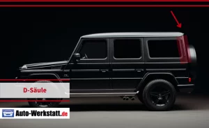 Schwarze Mercedes G-Klasse mit markierter D-Säule