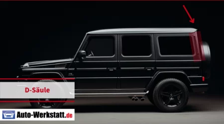 Schwarze Mercedes G-Klasse mit markierter D-Säule