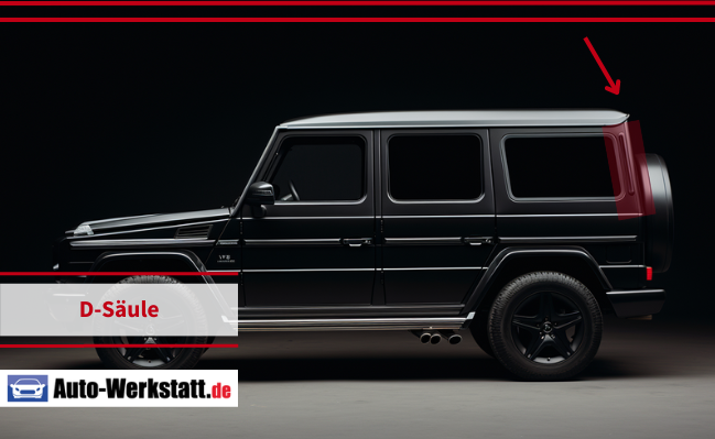 Schwarze Mercedes G-Klasse mit markierter D-Säule
