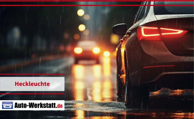 Auto fährt bei Regen durch die Stadt