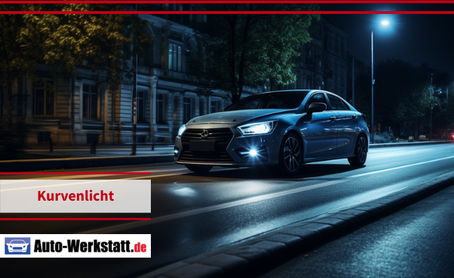 Auto fährt bei Nacht durch die Innenstadt