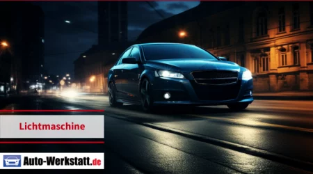 Auto fährt bei Nacht durch die Innenstadt