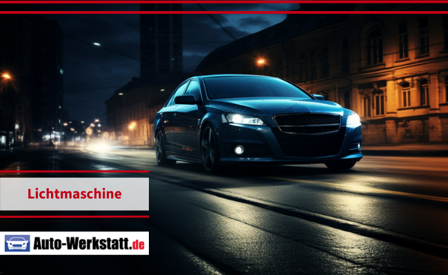 Auto fährt bei Nacht durch die Innenstadt
