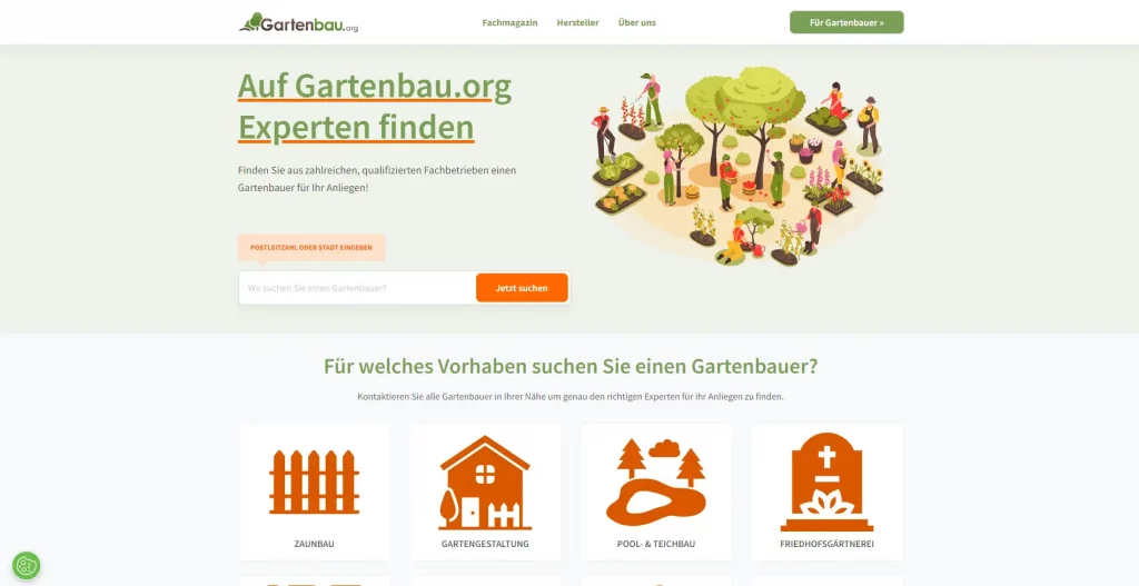 Startseite von Gartenbau.org