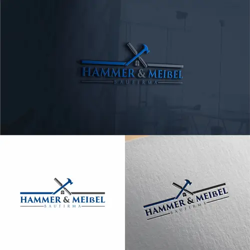 Handwerkerlogo Beispiel Baufirma Hammer & Meißel
