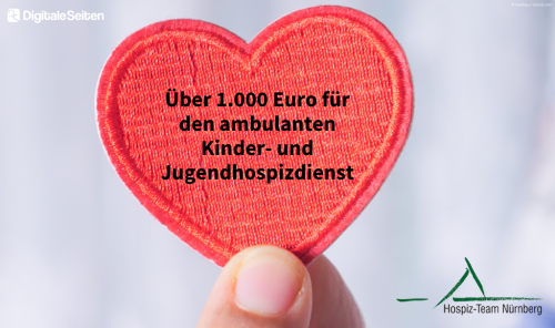 Rotes Herz mit Text Über 1.000 Euro für den ambulanten Kinder- und Jugendhospizdienst.