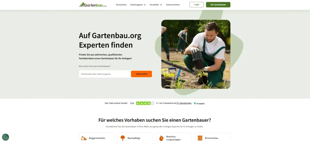 7 Alternativen zu MyHammer für Handwerker 3 Startseite von Gartenbau.org