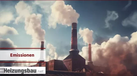 Darstellung einer Fabrik mit rauchendem Schornstein