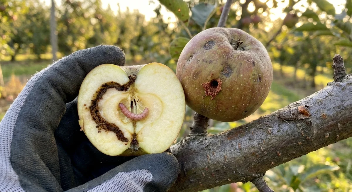 Apfelwickler (Cydia pomonella) in typischer Umgebung – Befall erkennen und bekämpfen