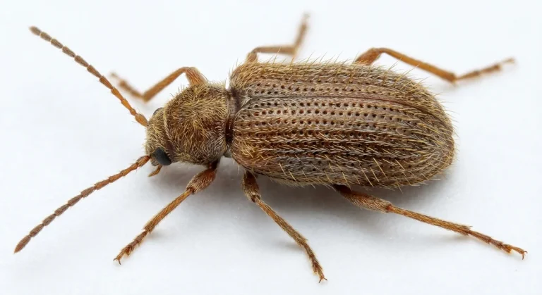 Nahaufnahme eines Australischer Diebkäfer (Ptinus tectus) – Detailansicht zur Schädlingserkennung