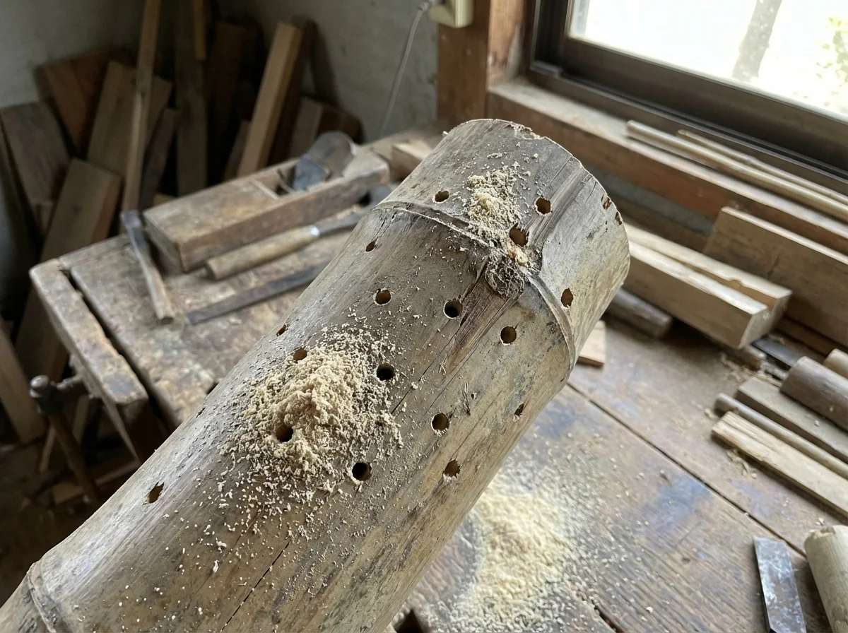 Bambusbohrer (Dinoderus minutus) in typischer Umgebung – Befall erkennen und bekämpfen