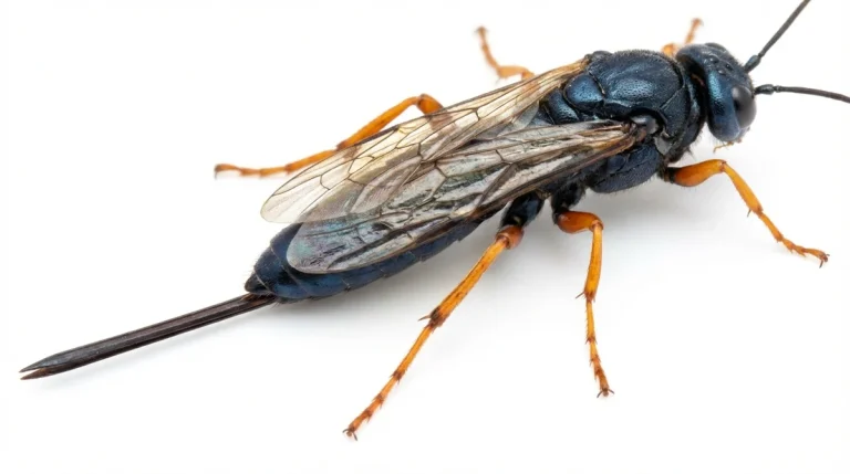 Nahaufnahme eines Blaue Fichtenholzwespe (Sirex noctilio) – Detailansicht zur Schädlingserkennung