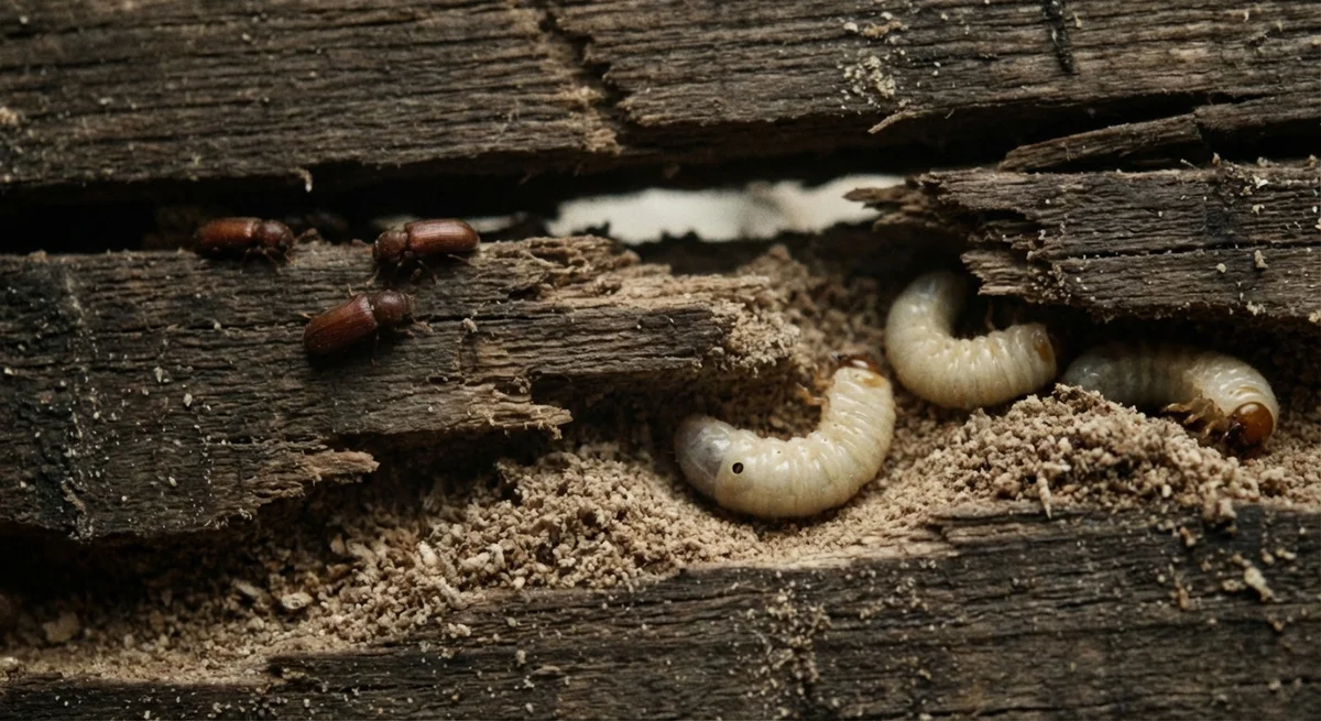 Brauner Splintholzkäfer (Lyctus brunneus) in typischer Umgebung – Befall erkennen und bekämpfen