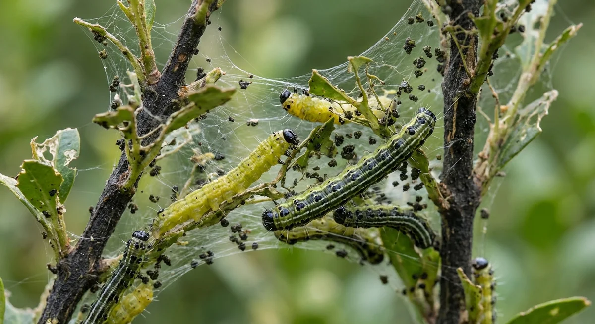 Buchsbaumzünsler (Cydalima perspectalis) in typischer Umgebung – Befall erkennen und bekämpfen