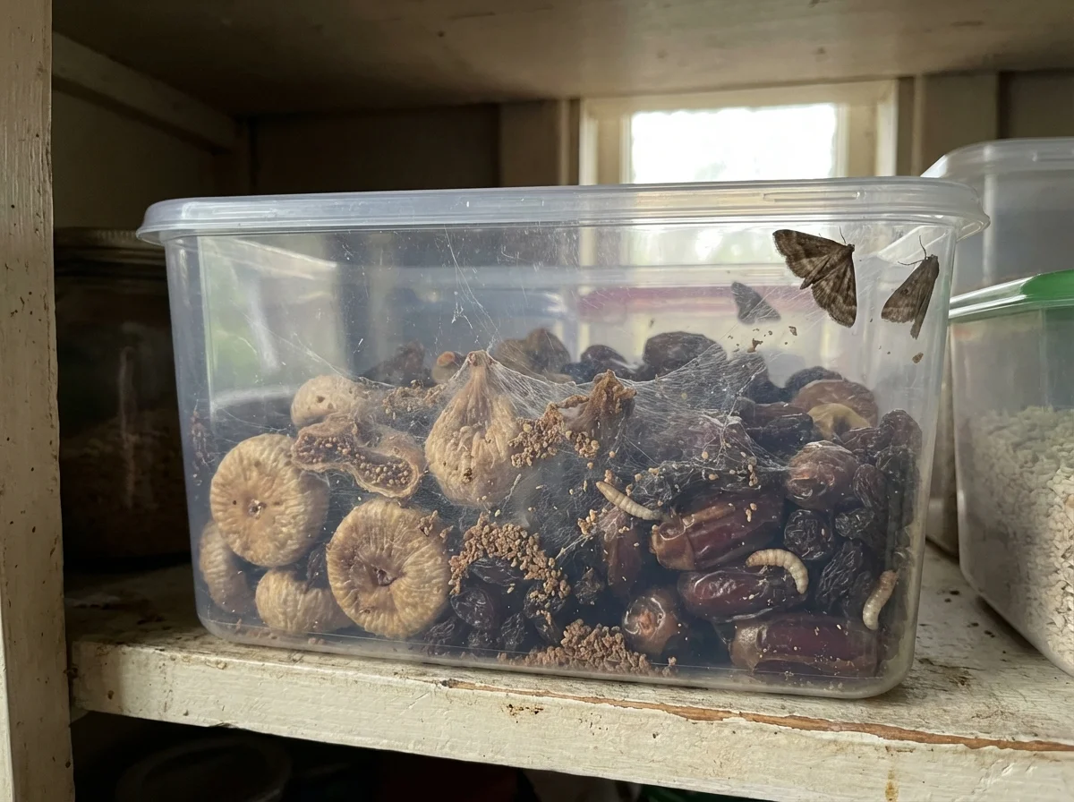 Feigenmotte (Cadra figulilella) in typischer Umgebung – Befall erkennen und bekämpfen