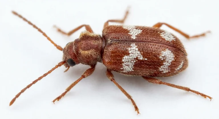 Nahaufnahme eines Diebkäfer (Ptinus fur) – Detailansicht zur Schädlingserkennung