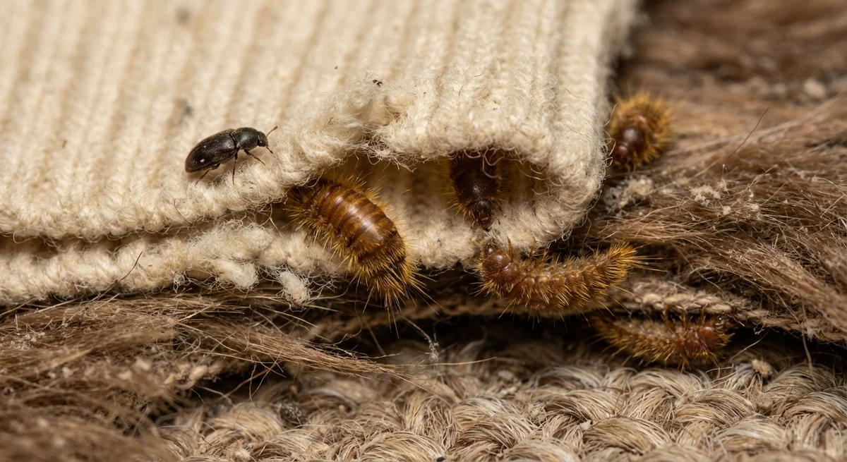 Brauner Pelzkäfer (Attagenus smirnovi) in typischer Umgebung – Befall erkennen und bekämpfen