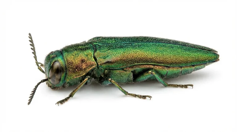 Nahaufnahme eines Eschenprachtkäfer (Agrilus planipennis) – Detailansicht zur Schädlingserkennung