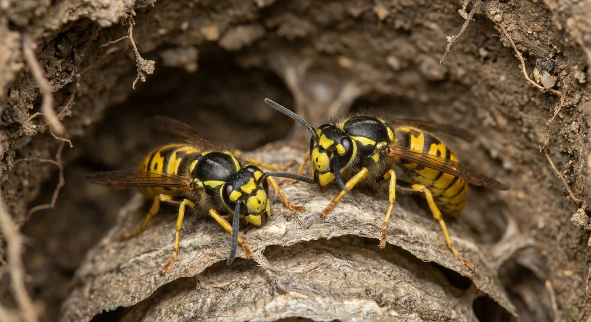 Gemeine Wespe (Vespula vulgaris) in typischer Umgebung – Befall erkennen und bekämpfen