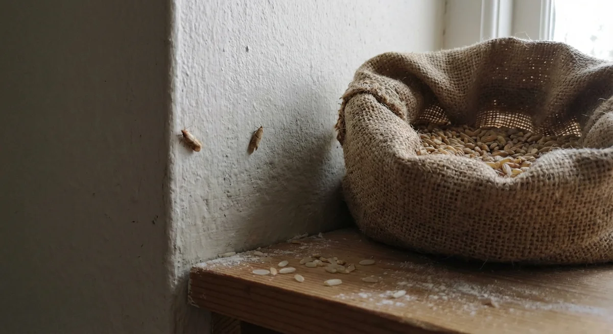 Getreidemotte (Sitotroga cerealella) in typischer Umgebung – Befall erkennen und bekämpfen
