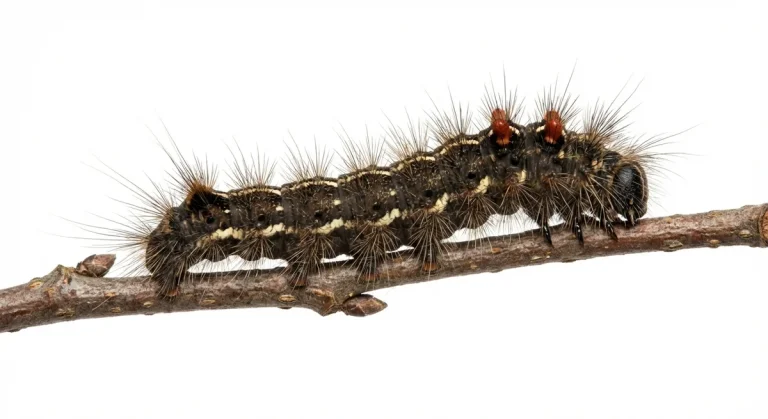 Nahaufnahme eines Goldafter (Euproctis chrysorrhoea) – Detailansicht zur Schädlingserkennung