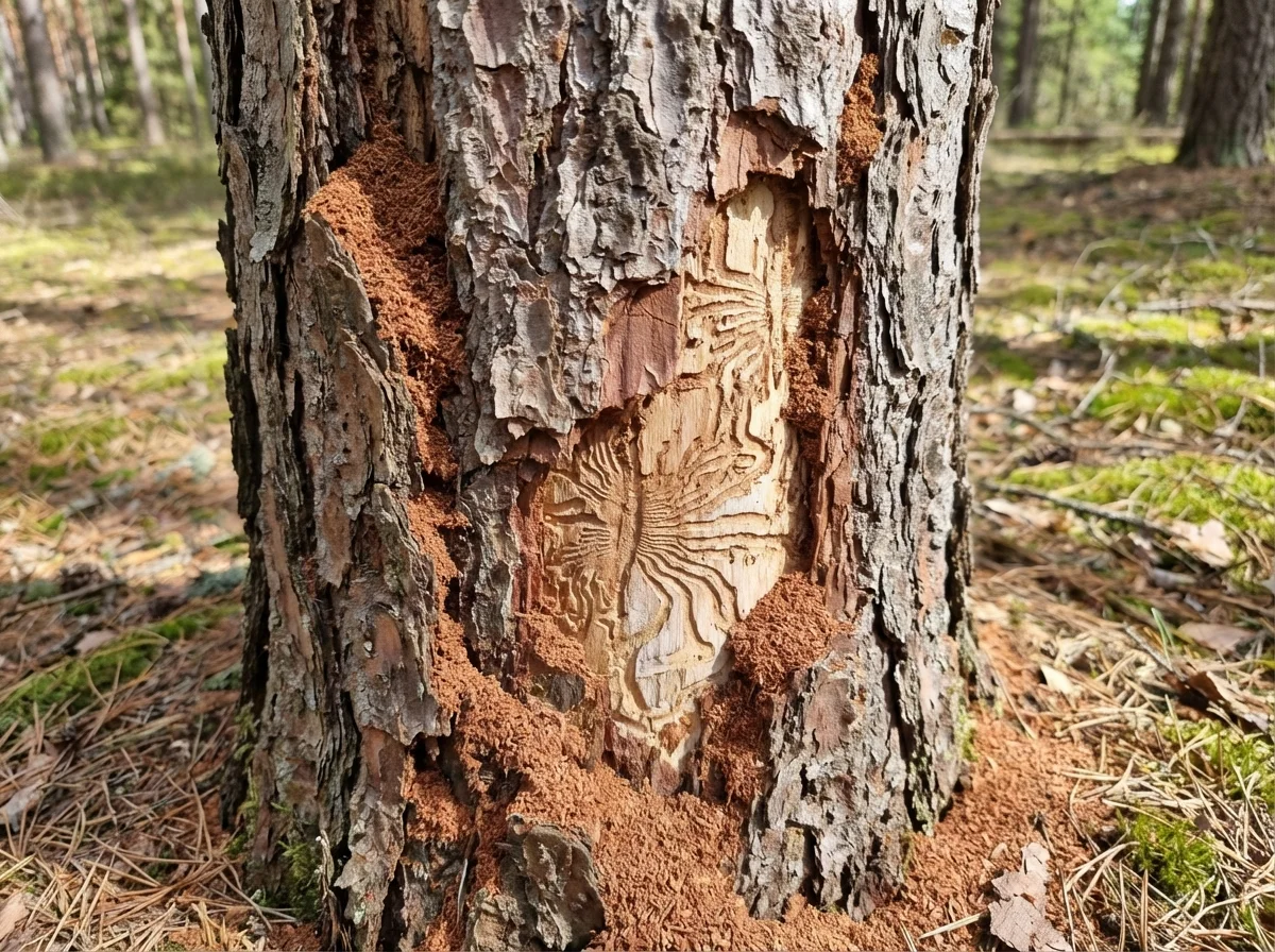 Großer Lärchenborkenkäfer (Ips cembrae) in typischer Umgebung – Befall erkennen und bekämpfen