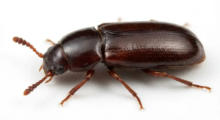 Nahaufnahme eines Großer Reismehlkäfer (Tribolium destructor) – Detailansicht zur Schädlingserkennung