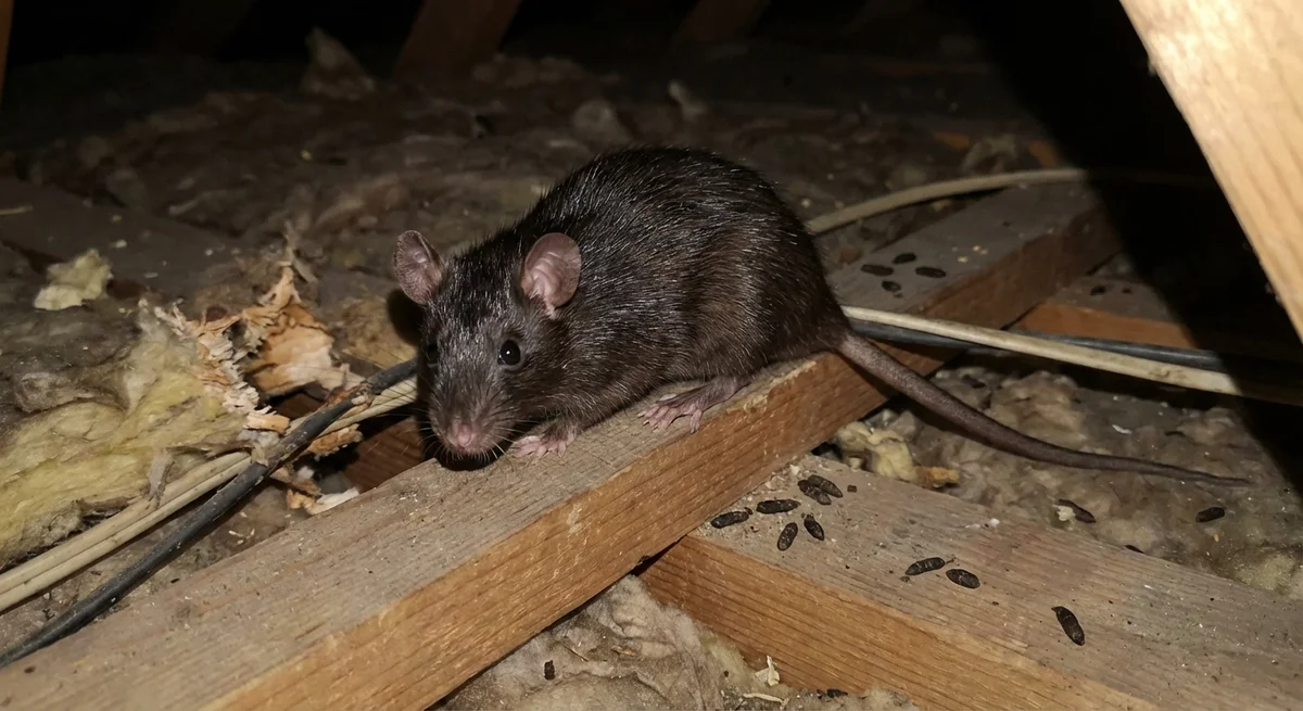 Hausratte (Rattus rattus) in typischer Umgebung – Befall erkennen und bekämpfen