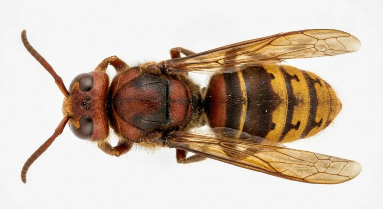 Nahaufnahme eines Hornisse (Vespa crabro) – Detailansicht zur Schädlingserkennung